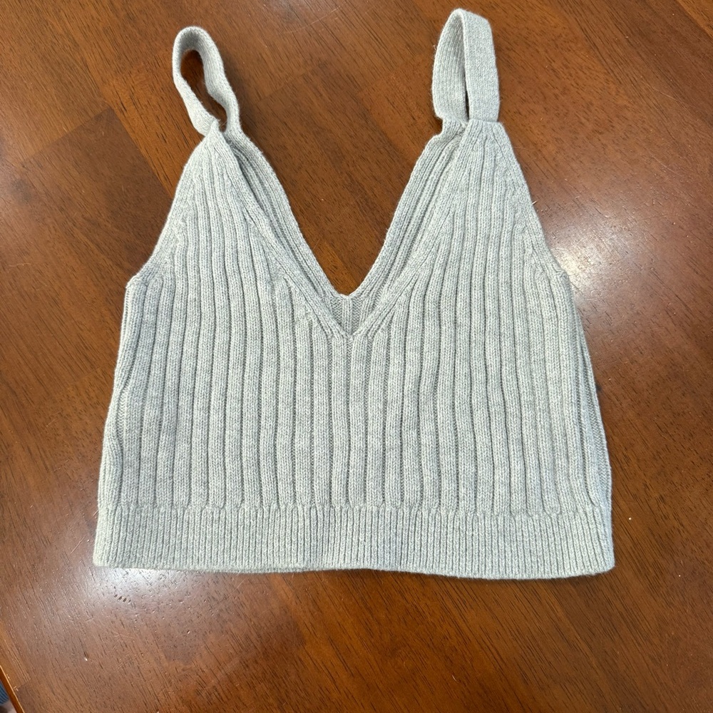 Aerie Gray Ribbed Tank Top